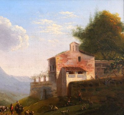 Louis-Auguste LAPITO 1803-1874 Paesaggio italiano, dipinto, circa 1825-30 Romanticismo Bertin