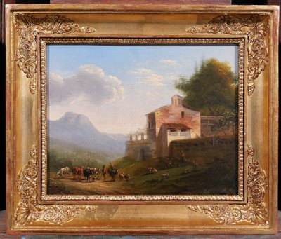 Louis-Auguste LAPITO 1803-1874 Paesaggio italiano, dipinto, circa 1825-30 Romanticismo Bertin