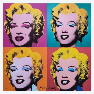 1980s Gorgeous Andy Warhol "Marilyn" Limited Edition Lithograph by CMOA