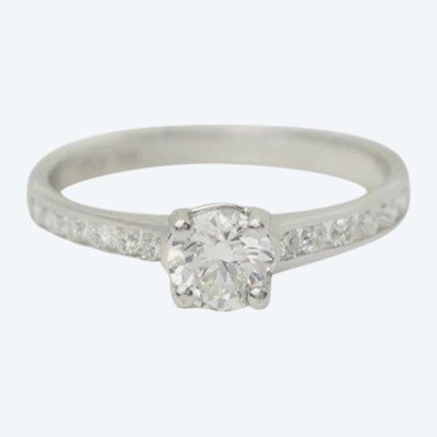 Anello solitario in oro bianco e diamante da 0,48 ct