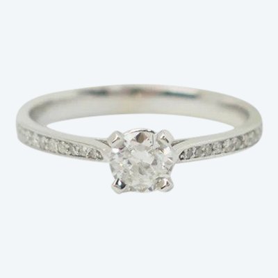 Anello solitario in oro bianco e diamante da 0,35 ct