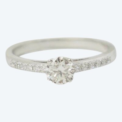 Anello solitario in oro bianco e diamante da 0,41 ct