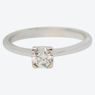 Anello solitario in oro bianco e diamante da 0,41 ct