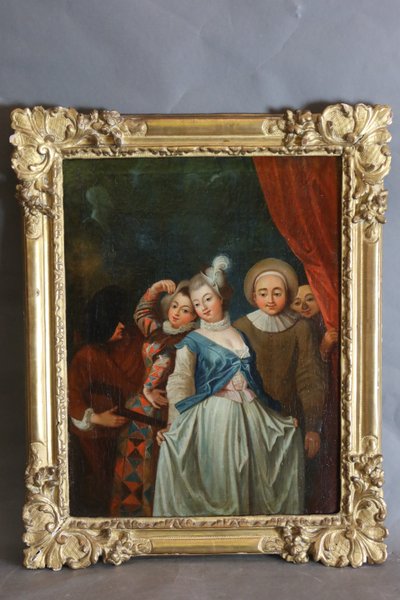 Dipinto di scuola francese del XVIII secolo, da Watteau