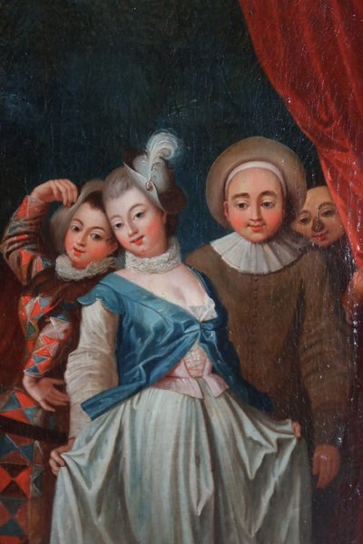 Dipinto di scuola francese del XVIII secolo, da Watteau