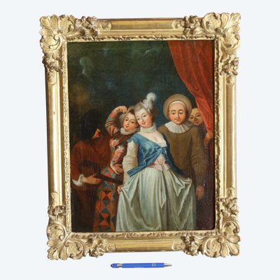 Dipinto di scuola francese del XVIII secolo, da Watteau