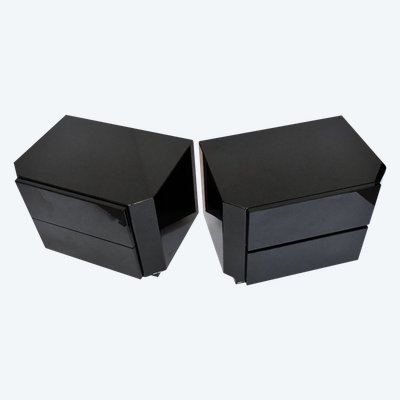 Pair of David Lange bedside tables from the 1970s/80s