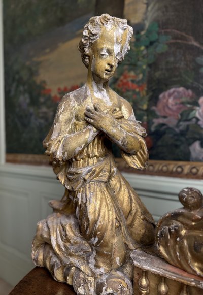 Coppia di angeli e galleria dell'altare - XVII secolo