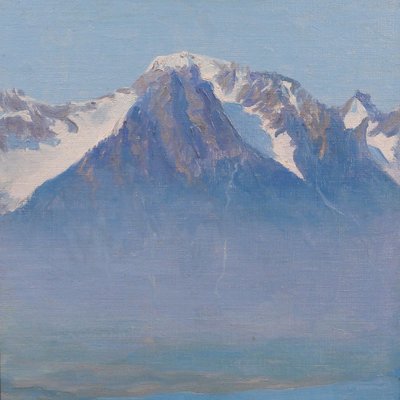 Jean MENNI 1880-1954 Schweiz, Landschaft des Engadins, St. Moritz, Graubünden, Bergmalerei