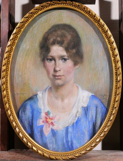 Willy SLUITER 1873-1949 Portrait of a woman "Kitty", 1919 painting pastel drawing Netherlands