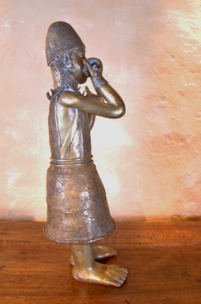 Importante statua in bronzo del Benin