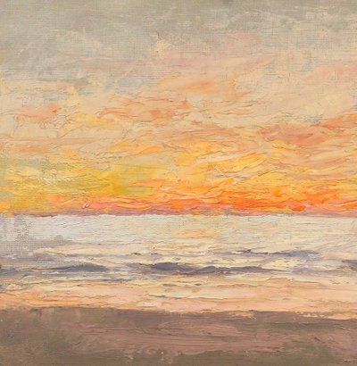 Joseph François 1851-1940 Studio del cielo, paesaggio, pittura, impressionismo, Belgio, marina
