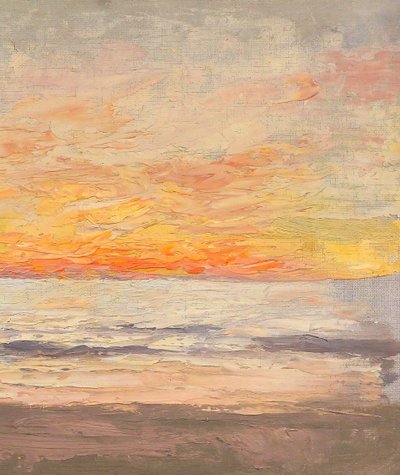 Joseph François 1851-1940 Studio del cielo, paesaggio, pittura, impressionismo, Belgio, marina