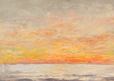 Joseph François 1851-1940 Studio del cielo, paesaggio, pittura, impressionismo, Belgio, marina
