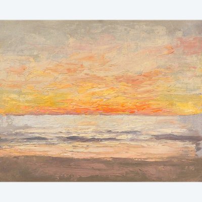 Joseph François 1851-1940 Studio del cielo, paesaggio, pittura, impressionismo, Belgio, marina