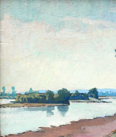 Maurice de Lambert 1873-1953 La Charité-sur-Loire, paesaggio, Nièvre, pittura, Loira