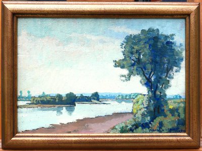 Maurice de Lambert 1873-1953 La Charité-sur-Loire, paesaggio, Nièvre, pittura, Loira