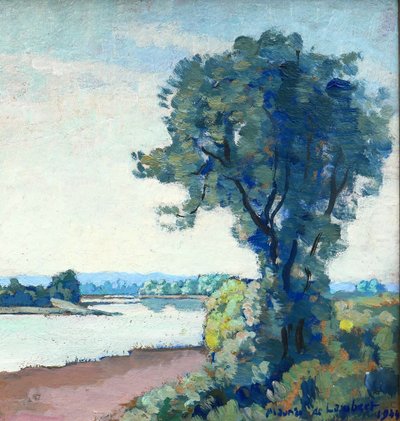 Maurice de Lambert 1873-1953 La Charité-sur-Loire, paesaggio, Nièvre, pittura, Loira