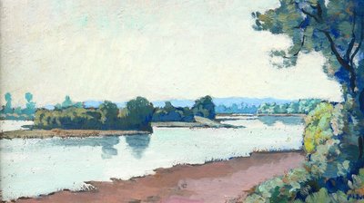 Maurice de Lambert 1873-1953 La Charité-sur-Loire, paesaggio, Nièvre, pittura, Loira