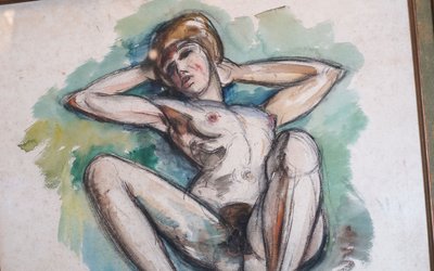 Paul PAQUEREAU (1871-1950), Nudo incorniciato sotto vetro