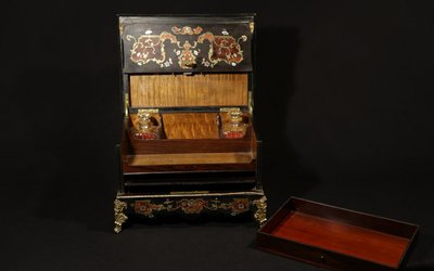 Scatola da scrittura, intarsio Boule, XIX secolo 