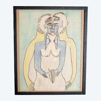 Gennaro IPOLITO, disegno a pastello su carta sotto vetro