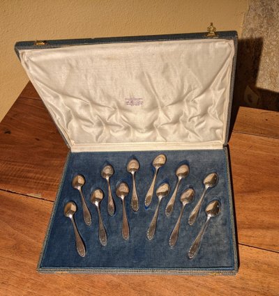 A set of 12 mocha spoons