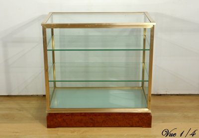 Coppia di vetrine in ottone e olmo – 1950