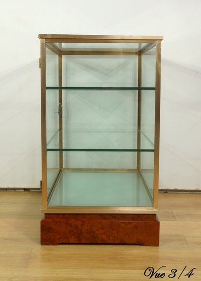 Coppia di vetrine in ottone e olmo – 1950