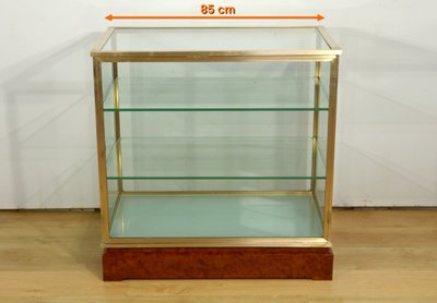 Coppia di vetrine in ottone e olmo – 1950
