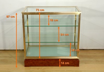 Coppia di vetrine in ottone e olmo – 1950