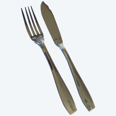 8 art deco fish cutlery sets.