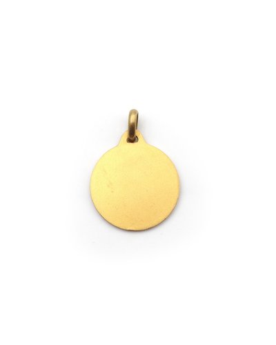 Medaglia Augis Love di medie dimensioni in oro giallo 18k, medaglia vintage, ciondolo d'amore, gioiello sentimentale
