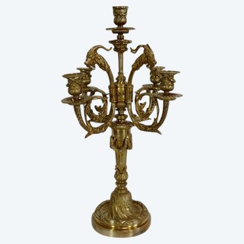  Importante candelabro in bronzo - 2a metà del 19° secolo