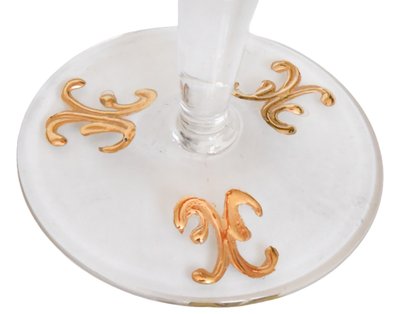 Set di 6 bicchieri in vetro con stelo 