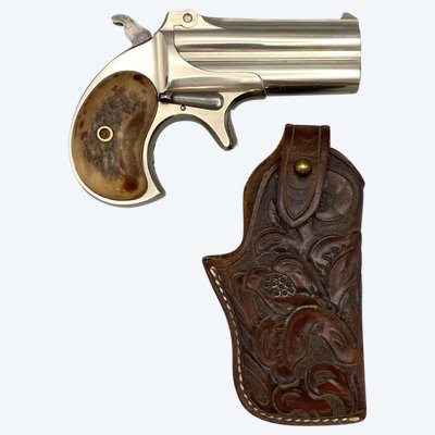PISTOLA Remington Double Deringer, 3° modello; con custodia. Stati Uniti - XIX secolo