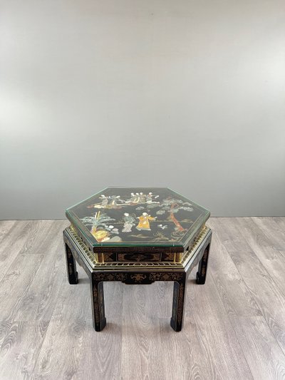 Table Basse Hexagonale Asiatique, XXe Siècle