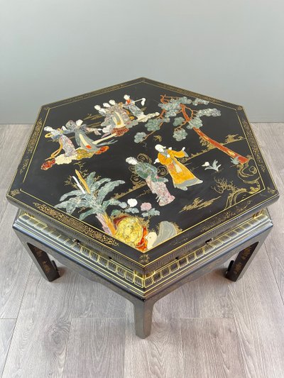 Table Basse Hexagonale Asiatique, XXe Siècle