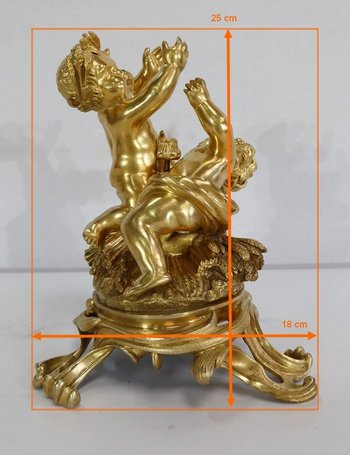  Groupe en Bronze Doré, dans le goût Louis XV, époque Napoléon III - circa 1850 
