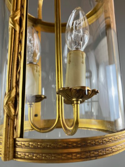 Pair of Bronze and Brass Lanterns, 20th Century