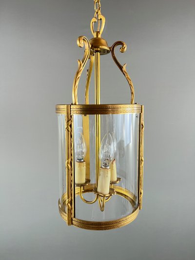 Pair of Bronze and Brass Lanterns, 20th Century