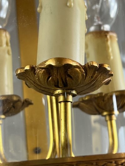 Pair of Bronze and Brass Lanterns, 20th Century