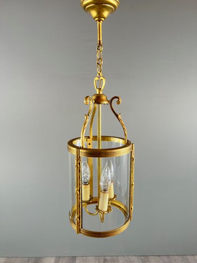 Pair of Bronze and Brass Lanterns, 20th Century