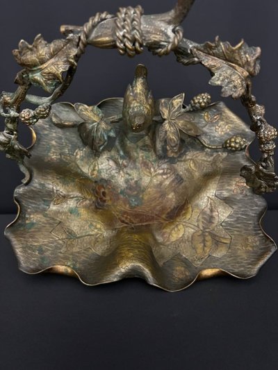 Decorative Bronze Cup, Art Nouveau Style