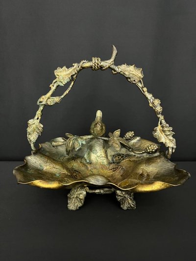 Decorative Bronze Cup, Art Nouveau Style