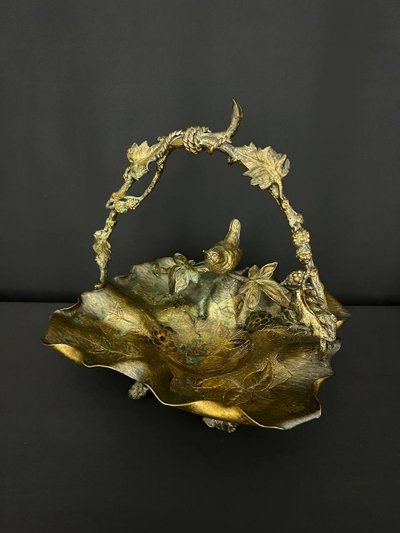 Decorative Bronze Cup, Art Nouveau Style