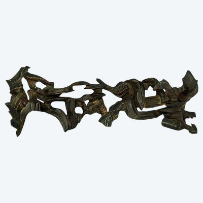 Scultura astratta in metallo nello stile di Jean Campa