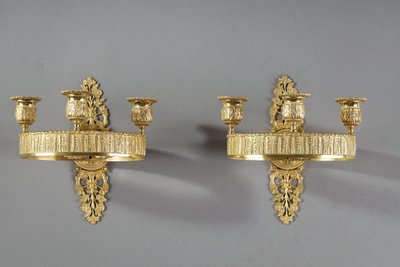 PAIR OF RESTAURATION-PERIOD ORMOLU SCONCES