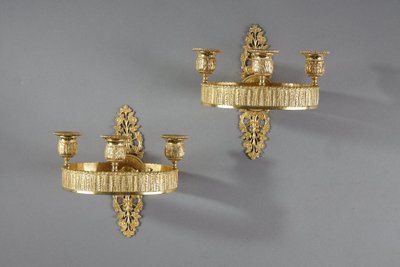 PAIR OF RESTAURATION-PERIOD ORMOLU SCONCES