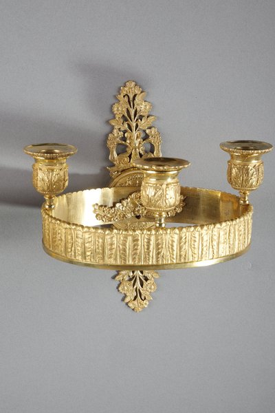 PAIR OF RESTAURATION-PERIOD ORMOLU SCONCES